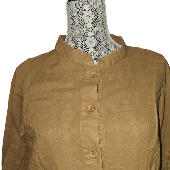Gershon Bram Cotton Manndarin Collar Summer Top - Picture 10 of 10